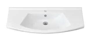 Vasque compatible mobilier Vega blanche avec un trou de robinet unique (50x65 cm)