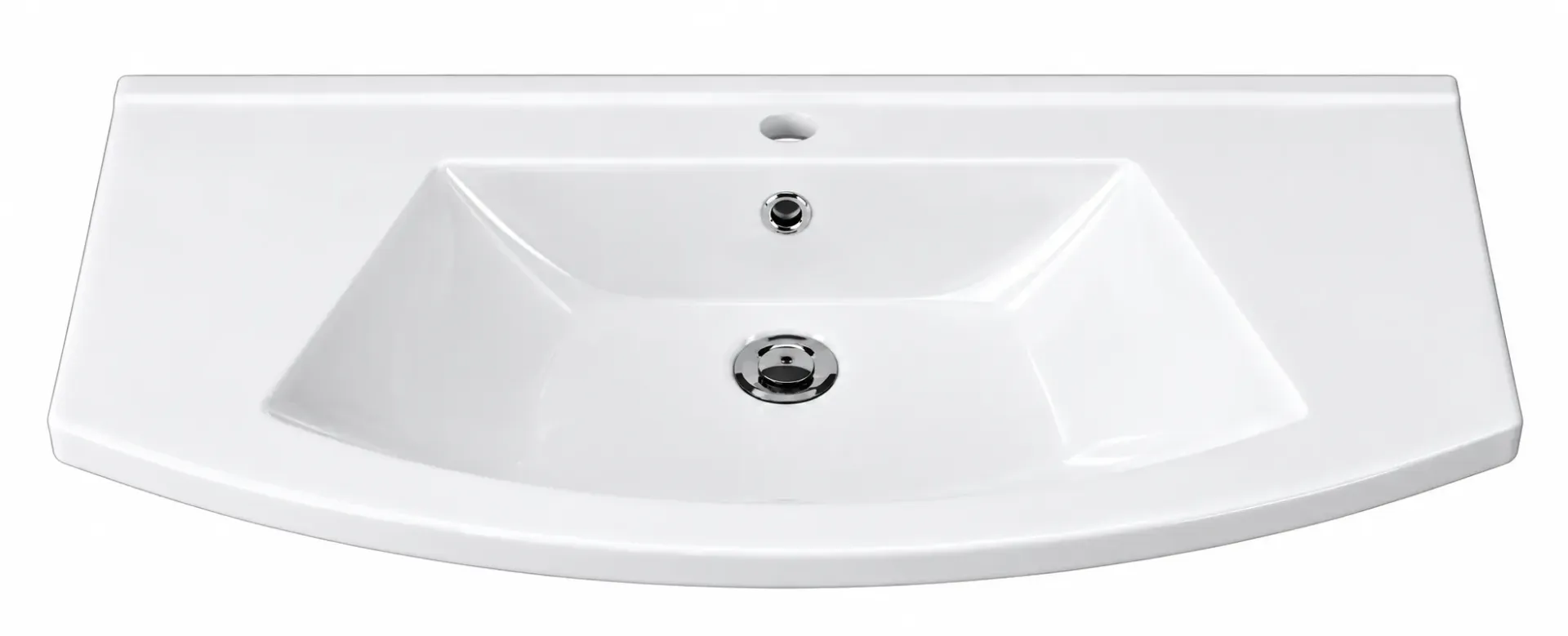 Vasque compatible mobilier Vega blanche avec un trou de robinet unique (50x65 cm)