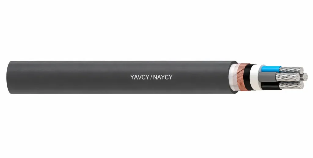 Câble à conducteur concentrique en cuivre avec âme en aluminium YAVCV NAYCY 0,6/1kV (1x25/16)