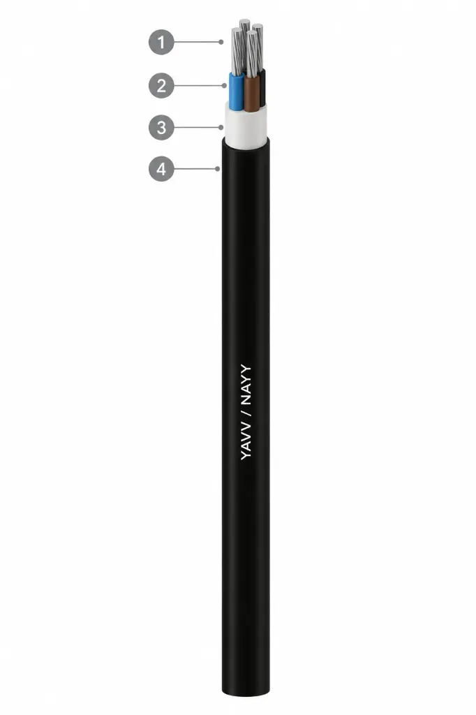 YAXV (NA2XY) 0.6/1kV Aluminum XLPE Cable - 90°C (1x16)