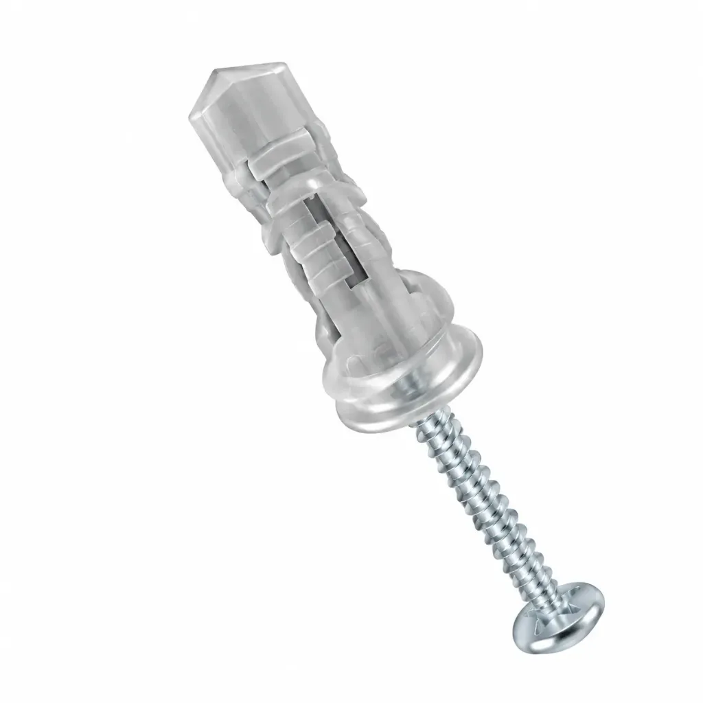 Cheville d'expansion en plastique grise pour fixation de profilés en plaques de plâtre