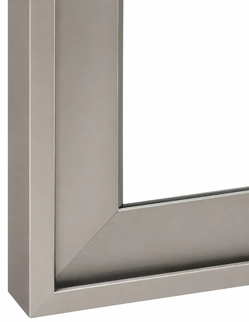 Aluminum Door Profile with Silver Grey Frame Section