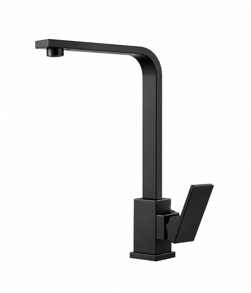 Black L-Shaped Wall-Mounted Single Lever Faucet