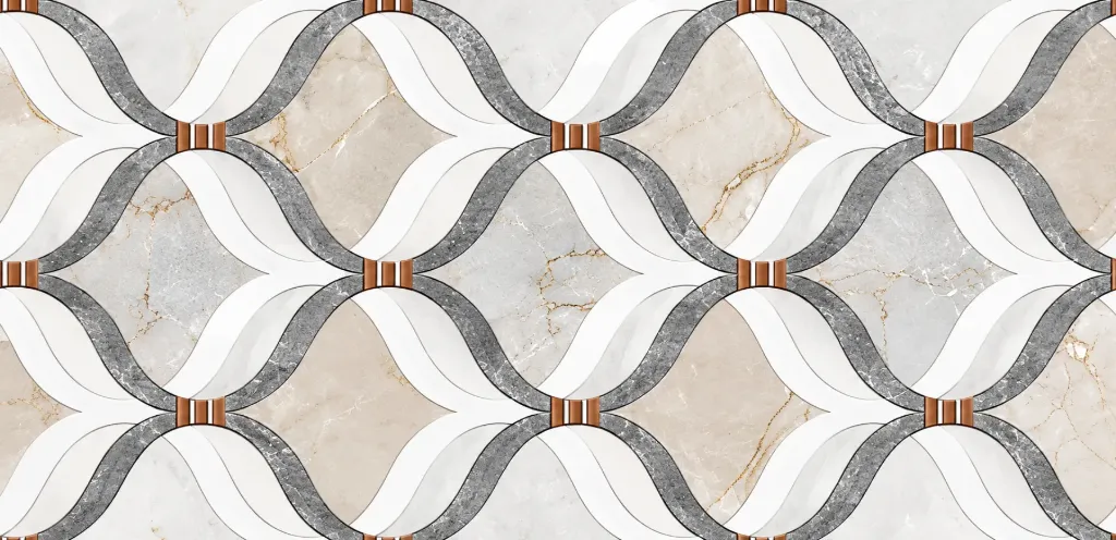 ASEL Series Light Grey Marble-Effect Porcelain Tile