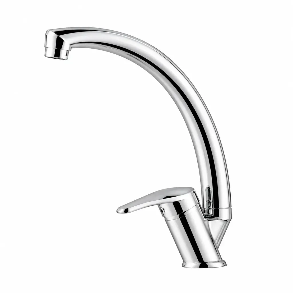 Chrome-Plated Brass High-Arc Single-Lever Faucet