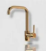 Gold-Tone Gooseneck Single Lever Faucet with Tubular Spout