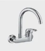 Chrome High-Arc Wall-Mounted Gooseneck Faucet with Single Lever Handle