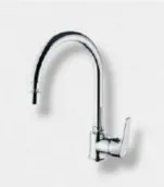 Chrome High-Arc Single Lever Faucet with Curved Spout