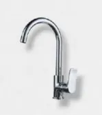 Chrome-Plated Brass High-Arc Gooseneck Faucet with Side Lever