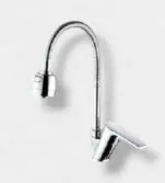 Chrome-Look Wall-Mounted Flexible Gooseneck Faucet with Single Lever Handle