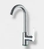 [1027] Chrome-Look High-Arc Gooseneck Faucet with Side Lever Handle