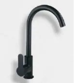 [1028] Black High-Arc Gooseneck Faucet with Single Lever Handle
