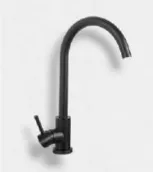 [1030] Black High-Arc Gooseneck Faucet with Single Lever Handle