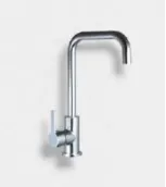 [1035] Chrome-Look Wall-Mounted L-Shaped Spout Faucet with Lever Handle