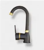 Black and Gold High-Arc Gooseneck Faucet with Single Lever Handle