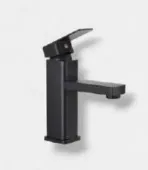 Black Single-Handle Deck-Mounted Rectangular Spout Faucet