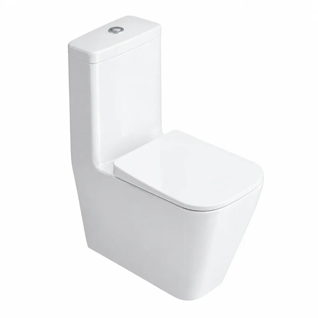 Halley White Back to Wall WC Set with Cistern and Seat Cover (Single Valve, Slim Soft Close, Included, Bidet included)