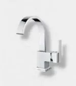 Chrome-Look Wall-Mounted Gooseneck Faucet with Single Lever Handle