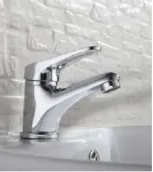 Chrome-Look Single-Handle Deck-Mounted Faucet with Flat Spout