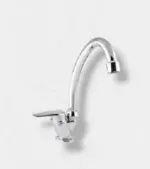 Chrome-Look High-Arc Curved Spout Faucet with Single Lever