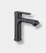Black Single Lever Deck-Mounted Faucet with Flat Spout