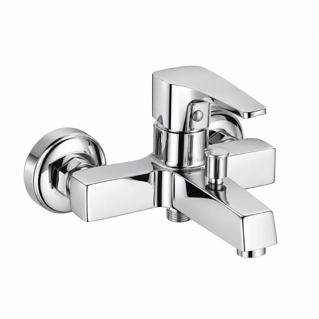 Robinet mural à levier unique aspect chrome