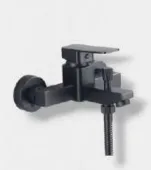 Black Wall-Mounted Single-Lever Angular Faucet
