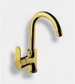 Gold Wall-Mounted Gooseneck Faucet with Single Lever Handle