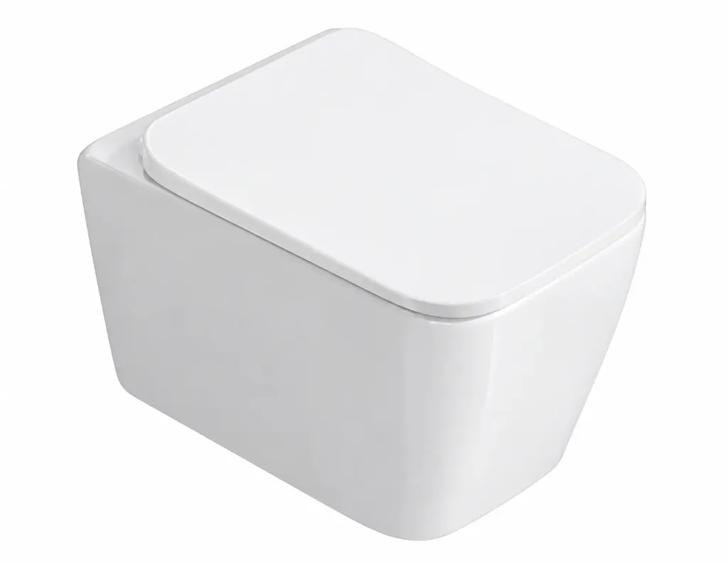 Halley White Wall Hung WC Set with Seat Cover (Slim Soft Close, Faucet included)