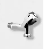 Polished Silver Angled Wall-Mounted Faucet with Round Handle