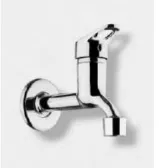 Chrome-Look Wall-Mounted Single-Handle Faucet with Downward Spout