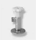 Robinet compact aspect chrome avec plaque de base ronde