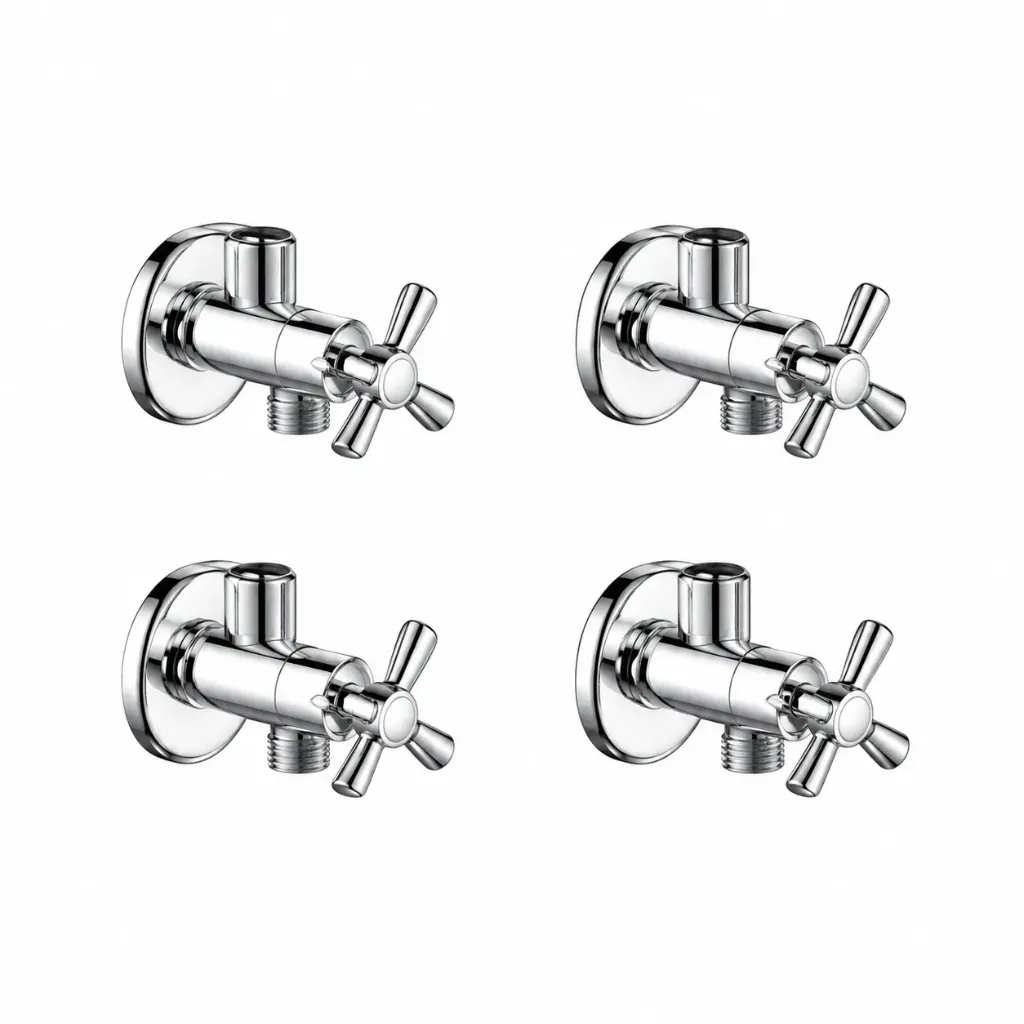 Chrome-Look Wall-Mounted Cross Handle Faucets