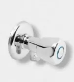Robinet mural à bouton unique aspect chrome argenté