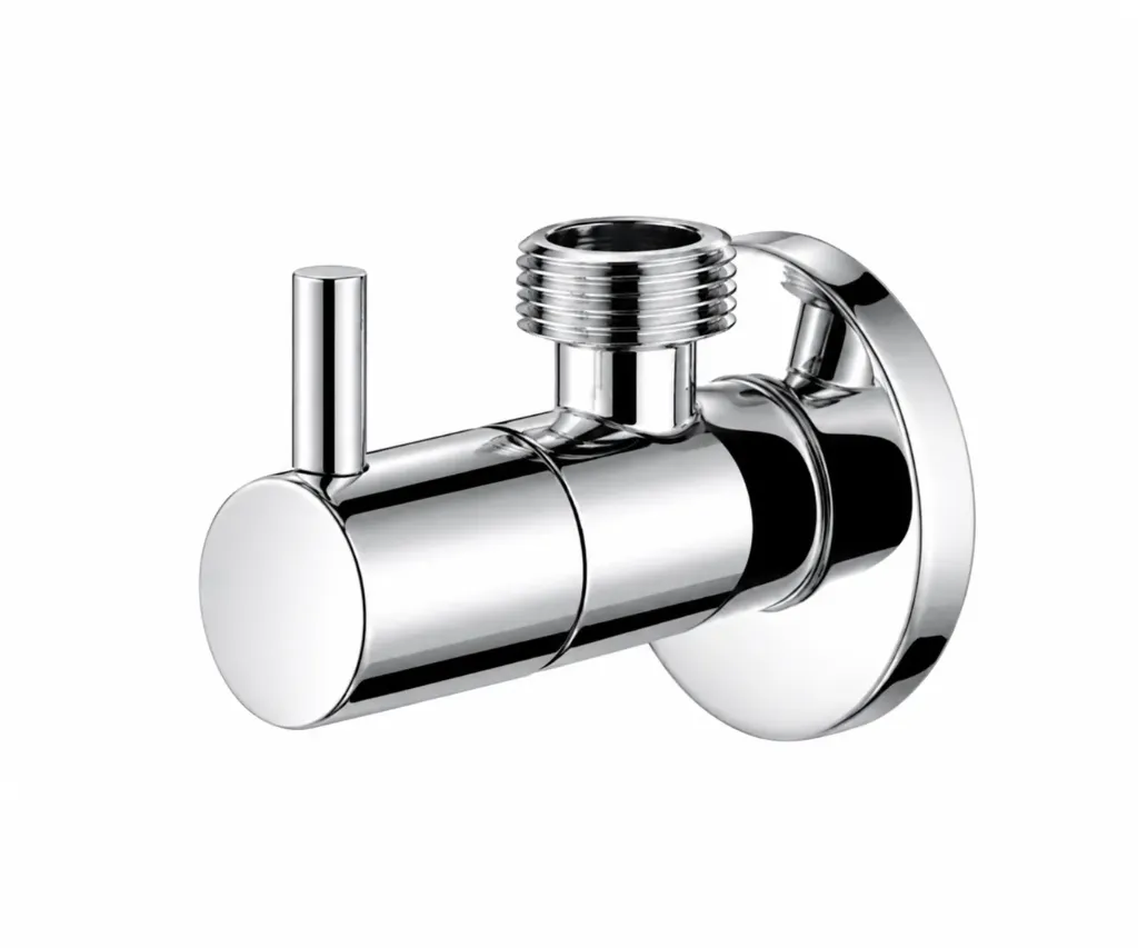 Chrome-Look Cylindrical Wall-Mounted Faucet with Round Handle