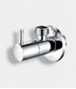 Robinet mural cylindrique aspect chrome avec poignée ronde