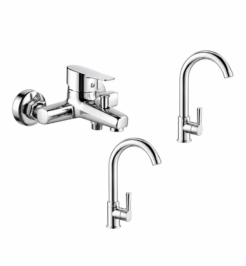 Chrome-Look Wall-Mounted Curved Spout Faucet