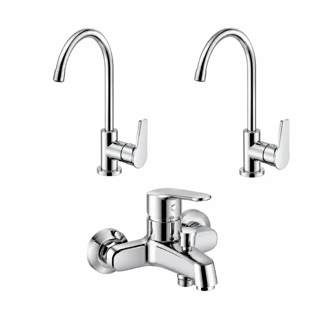 Chrome-Look Wall-Mounted Single Lever Faucet