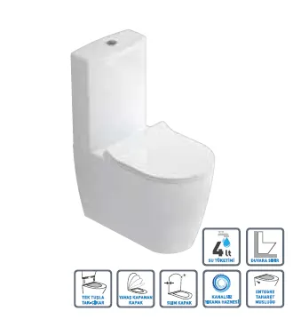 Ensemble WC Alfa Blanc Dos au Mur avec Citerne et Abattant