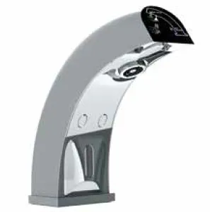 Chrome-Look Curved Photocell Water and Soap Wash Basin Faucet with Single Water Inlet