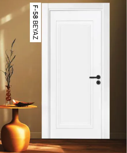 Porte laquée blanche F-58 avec panneau rectangulaire (10 cm)