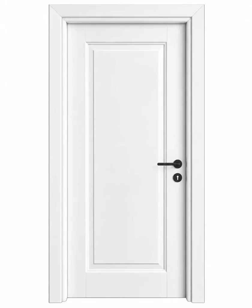 Porte laquée blanche F-58 avec panneau rectangulaire