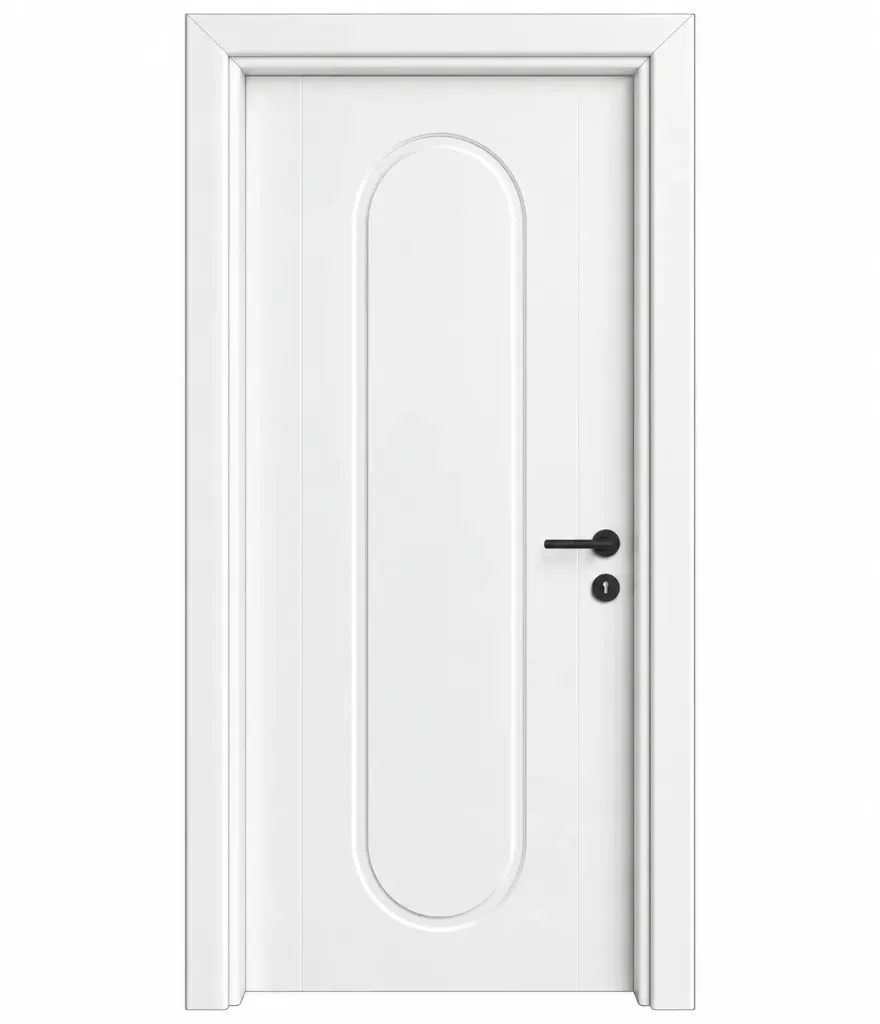 F-56 White Lacquer Door with Arched Panel Design (10cm)