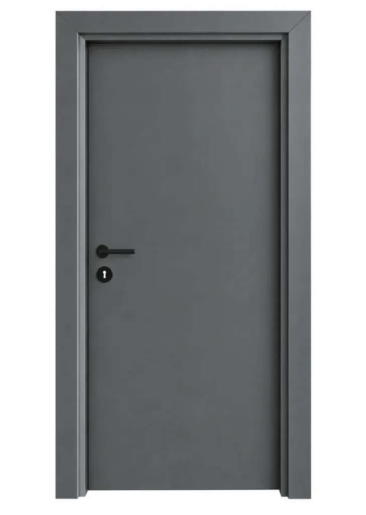 Porte laquée grise F-59 avec design à panneau unique