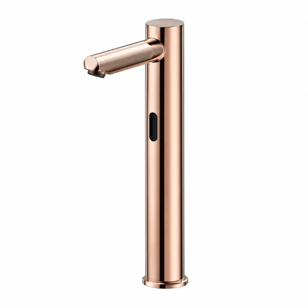 Rose Gold Photocell Over-Table Washbasin Faucet with Single Water Inlet