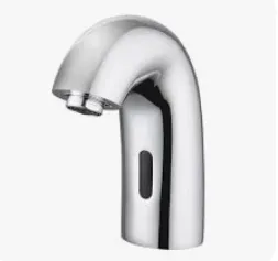 [FLB10] Robinet de lavabo à cellule photoélectrique avec bec courbé effet chrome et double entrée d'eau