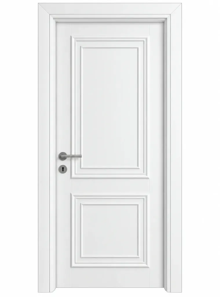 [MODEL P-02 (LACQUER)] P-02 White Lacquer Interior Door with Raised Panel Design (10cm)