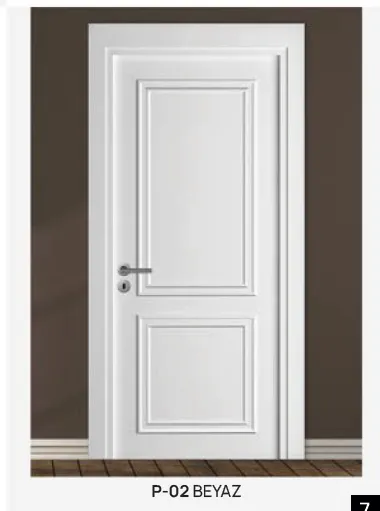 [MODEL P-02 (LACQUER)] P-02 White Lacquer Interior Door with Raised Panel Design (10cm)