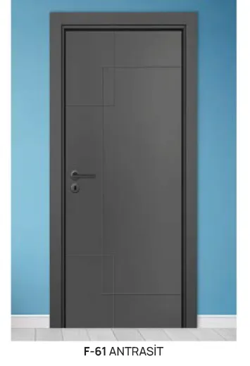 F-61 Anthracite PVC Foil Door with Geometric Line Design (10cm)
