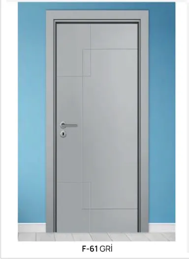 F-61 Grey PVC Foil Covered Door with Geometric Panel Design (10cm)